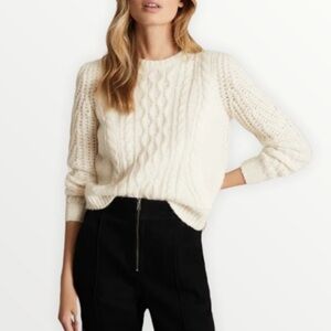 NWT - O.P.T. White knit sweater - size med